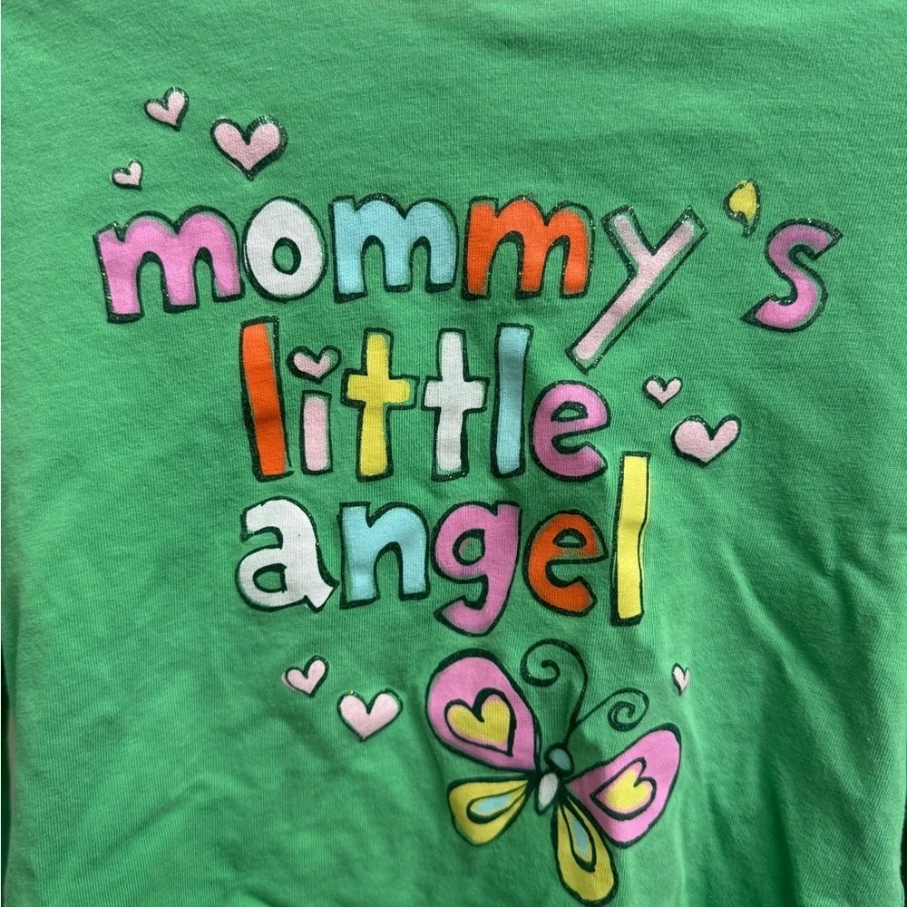 The Children’s Place 3T Girls Green Mommy’s Little Angel Long Sleeve Top Blouse